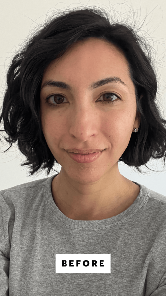 Pai before applying RMS Beauty's Legendary Lip Oil