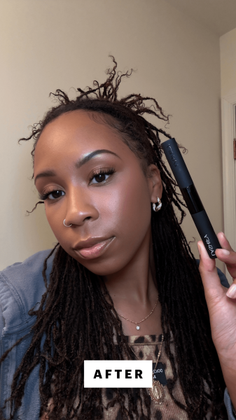 Taylor after using the Lashify Whisper Light Bond