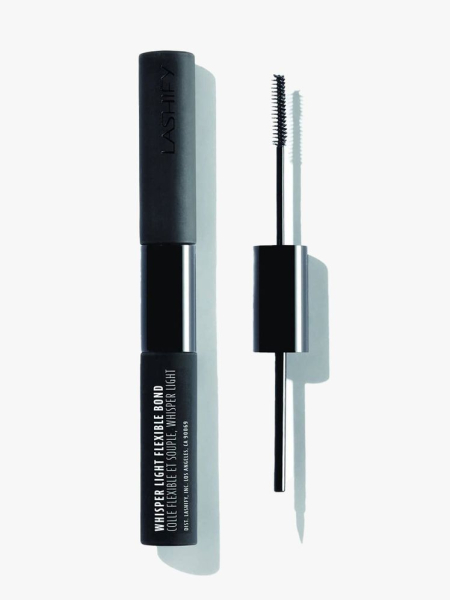 Lashify Whisper Light Bond black vial of lash glue on light gray background