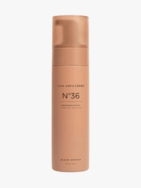 Lux Unfiltered N°36 Tanning Mousse in branded component on a light gray background