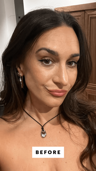 Wohlner before applying the YSL Loveshine Plumping Lip Oil Gloss.