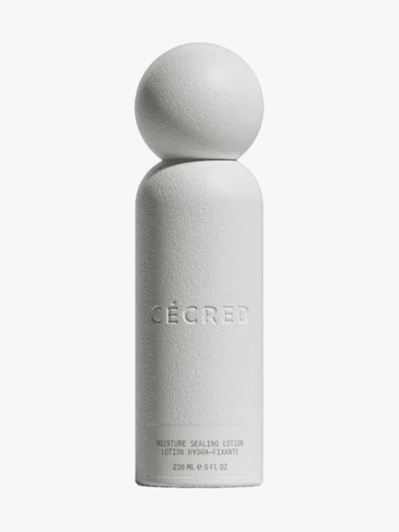 Cécred Moisture Sealing Lotion in branded component on a light gray background
